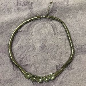 Silver necklace with crystal stones